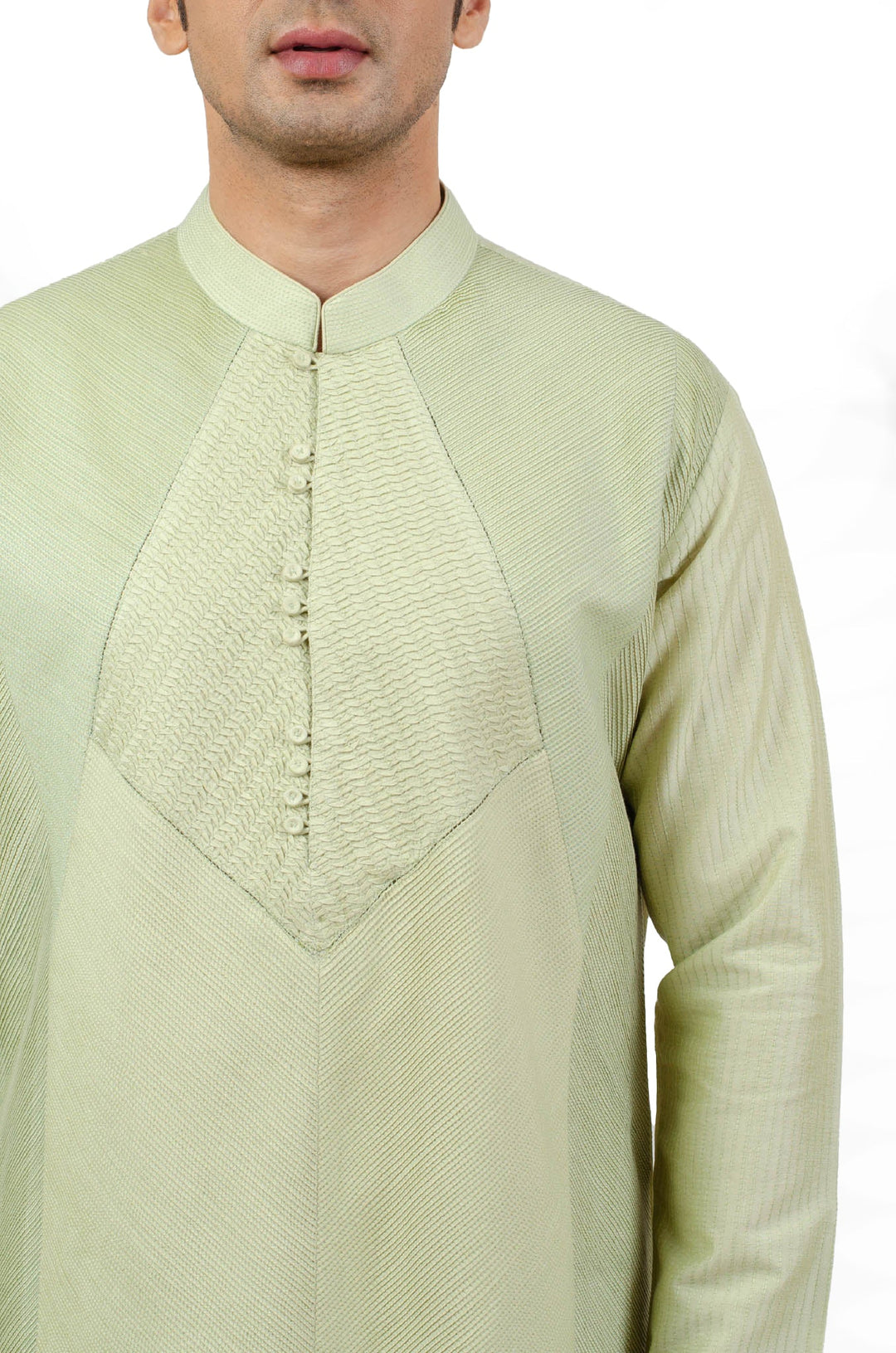 Green Textured Kurta Set