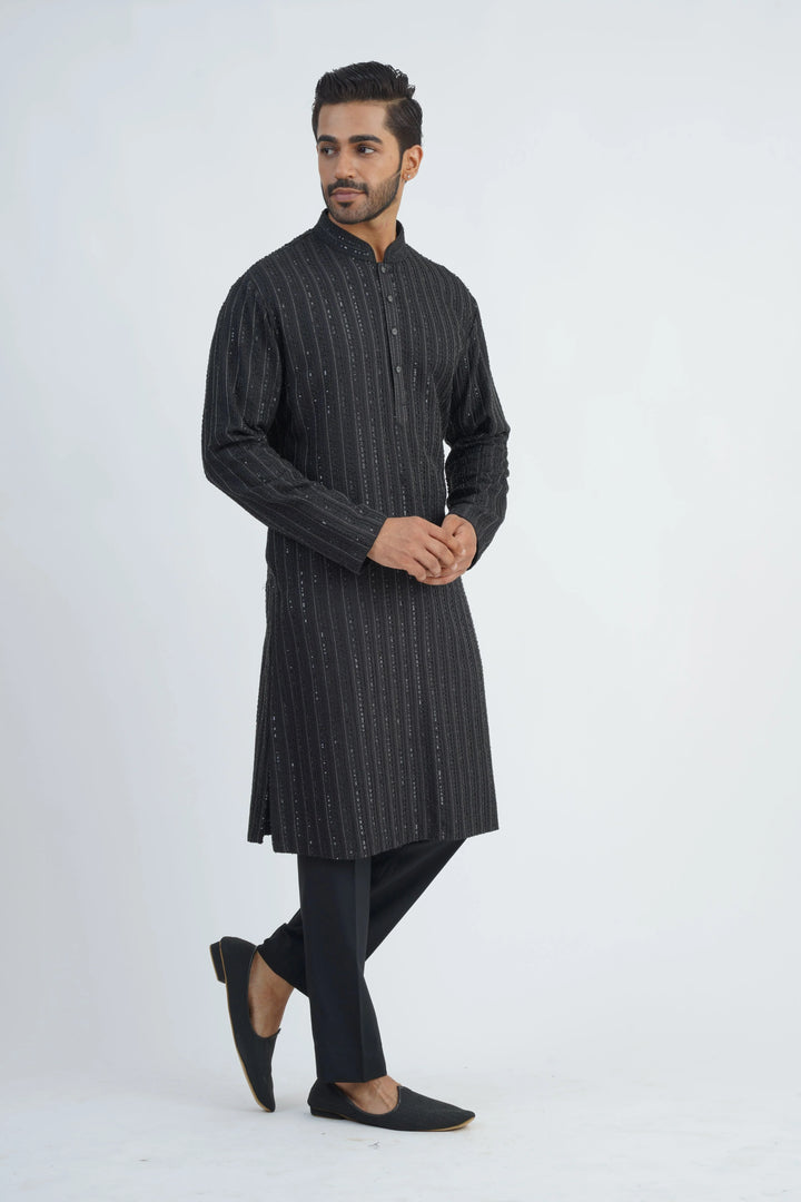 Black Sequined Kurta set