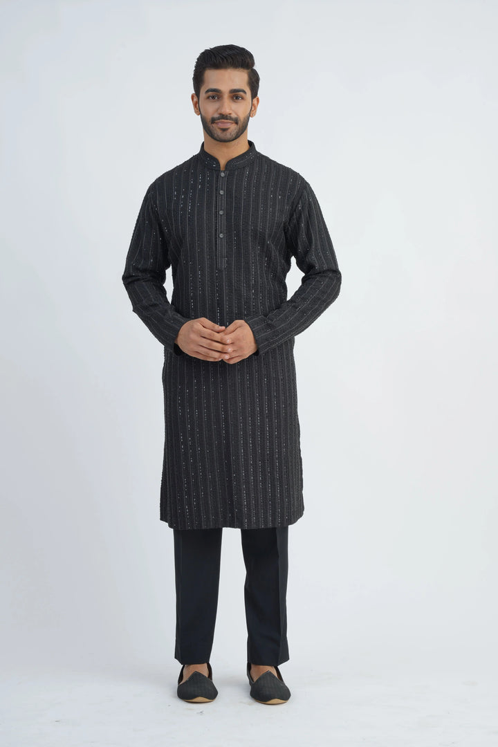 Black Sequined Kurta set